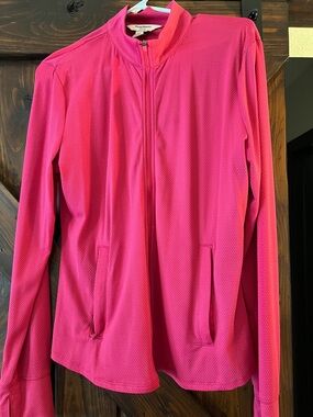 Tommy Bahama Women's Bright Pink Zip-Front Bomber Jacket